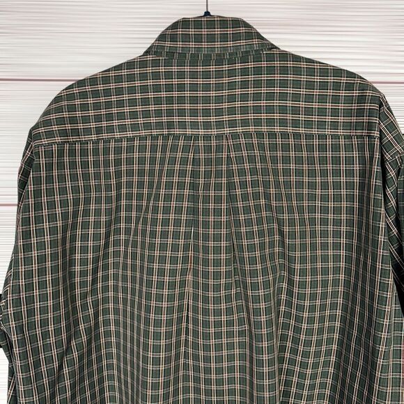 Brooks Brothers Casual Cotton Button Down Shirt Plaid Army Green Size L - Picture 10 of 12